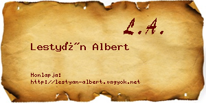 Lestyán Albert névjegykártya