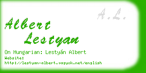albert lestyan business card